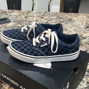 Vans Navy Checkered Lace-Up Sneakers - Boys size 3